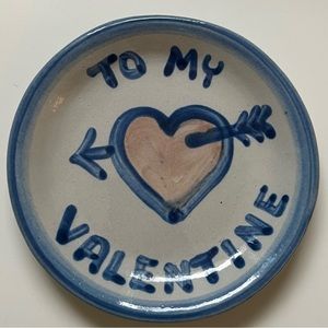 M A Hadley pottery Valentine coaster/small plate